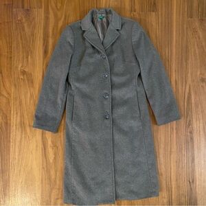 Benetton Gray Long Wool Coat Small